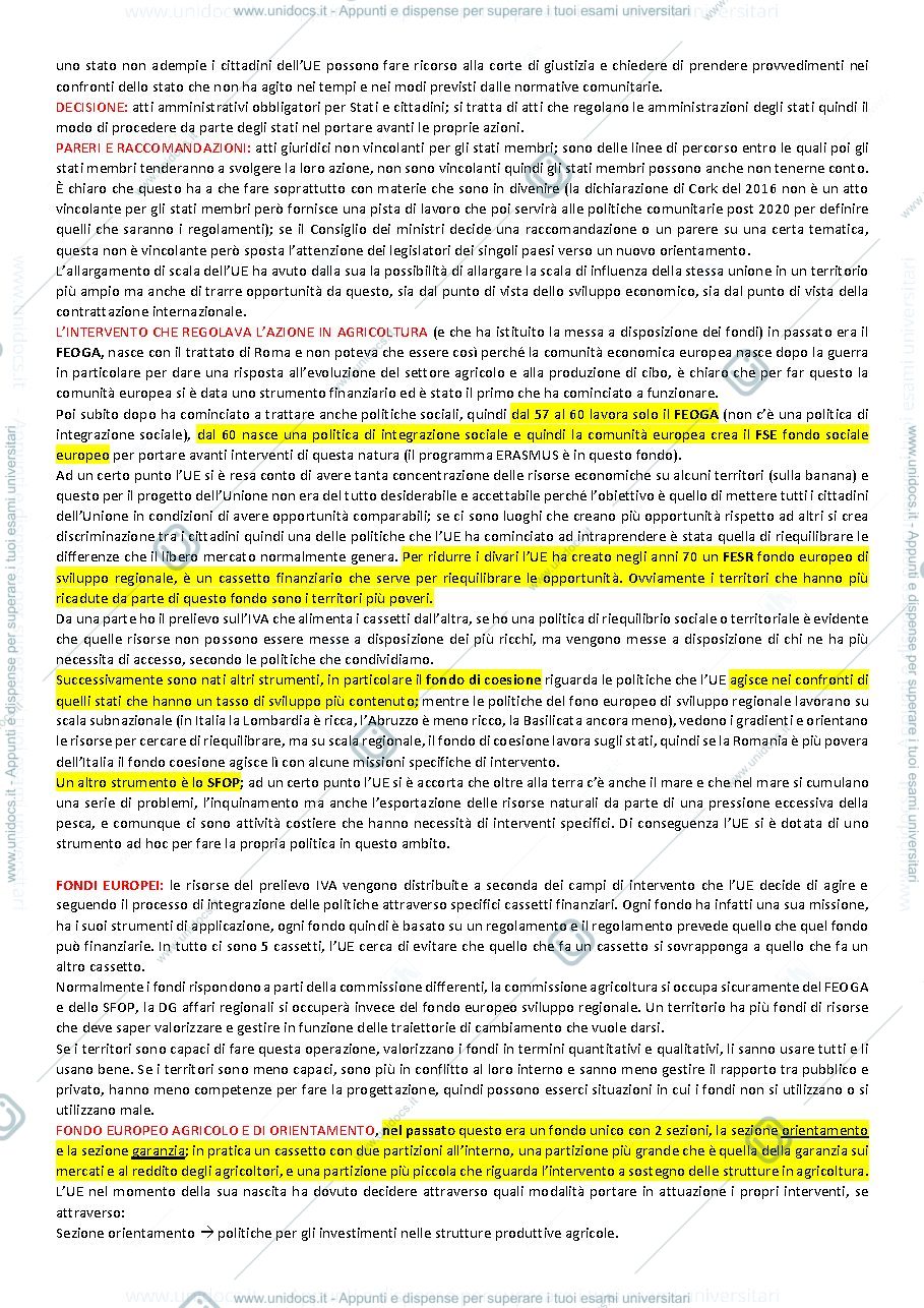 Anteprima pagina 2 — Sviluppo rurale riassunto