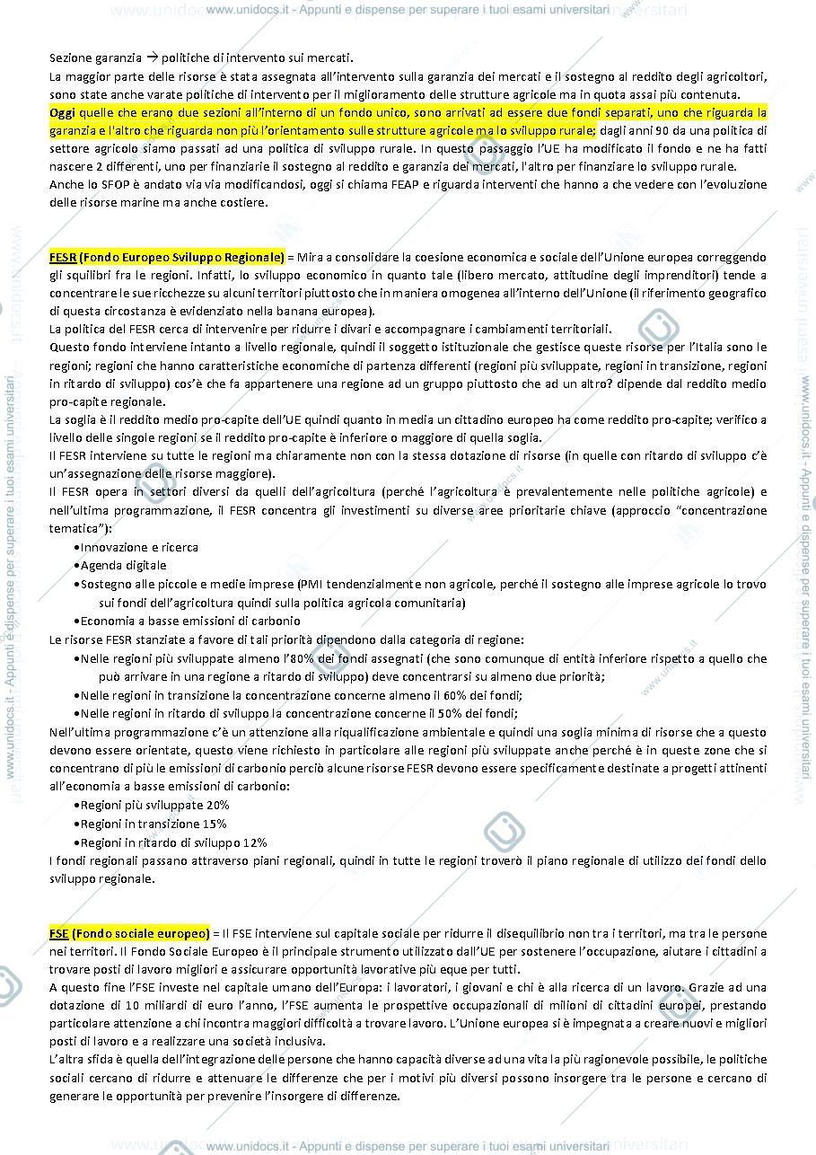 Anteprima pagina 3 — Sviluppo rurale riassunto