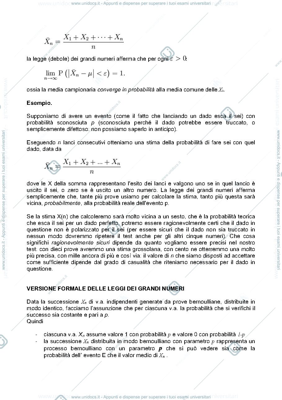 Anteprima pagina 2 — Leggi dei grandi numeri
