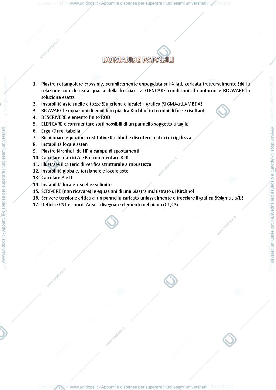 Anteprima pagina 1 — Domande esame