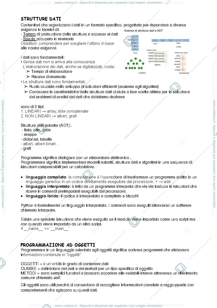 Anteprima pagina 1 — appunti strutture dati