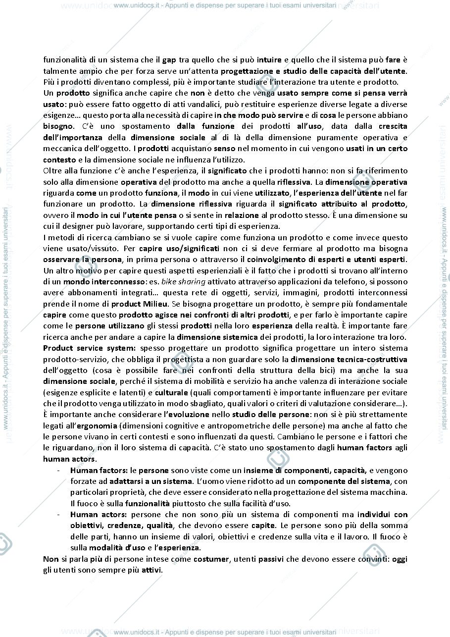 Anteprima pagina 2 — Appunti integrali di studi sull'utente con testimonianze