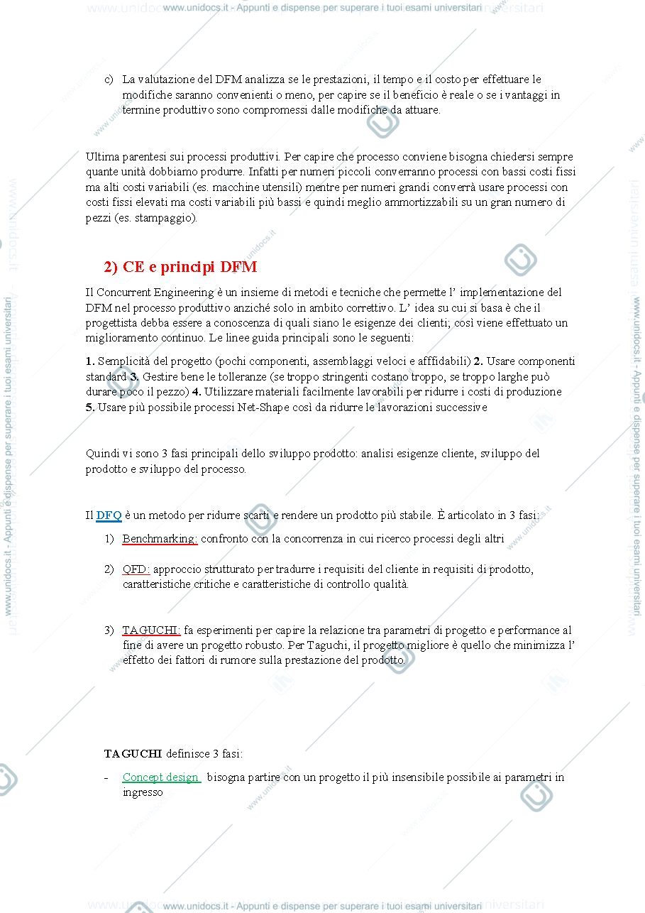 Anteprima pagina 2 — Riassunti Studio del Prodotto e del Processo