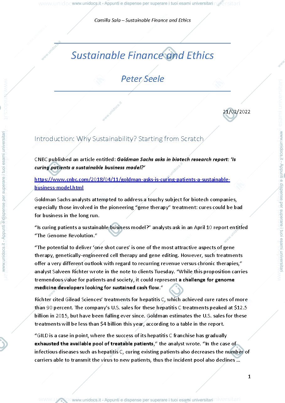 Anteprima pagina 1 — appunti lezione con Peter Seele 