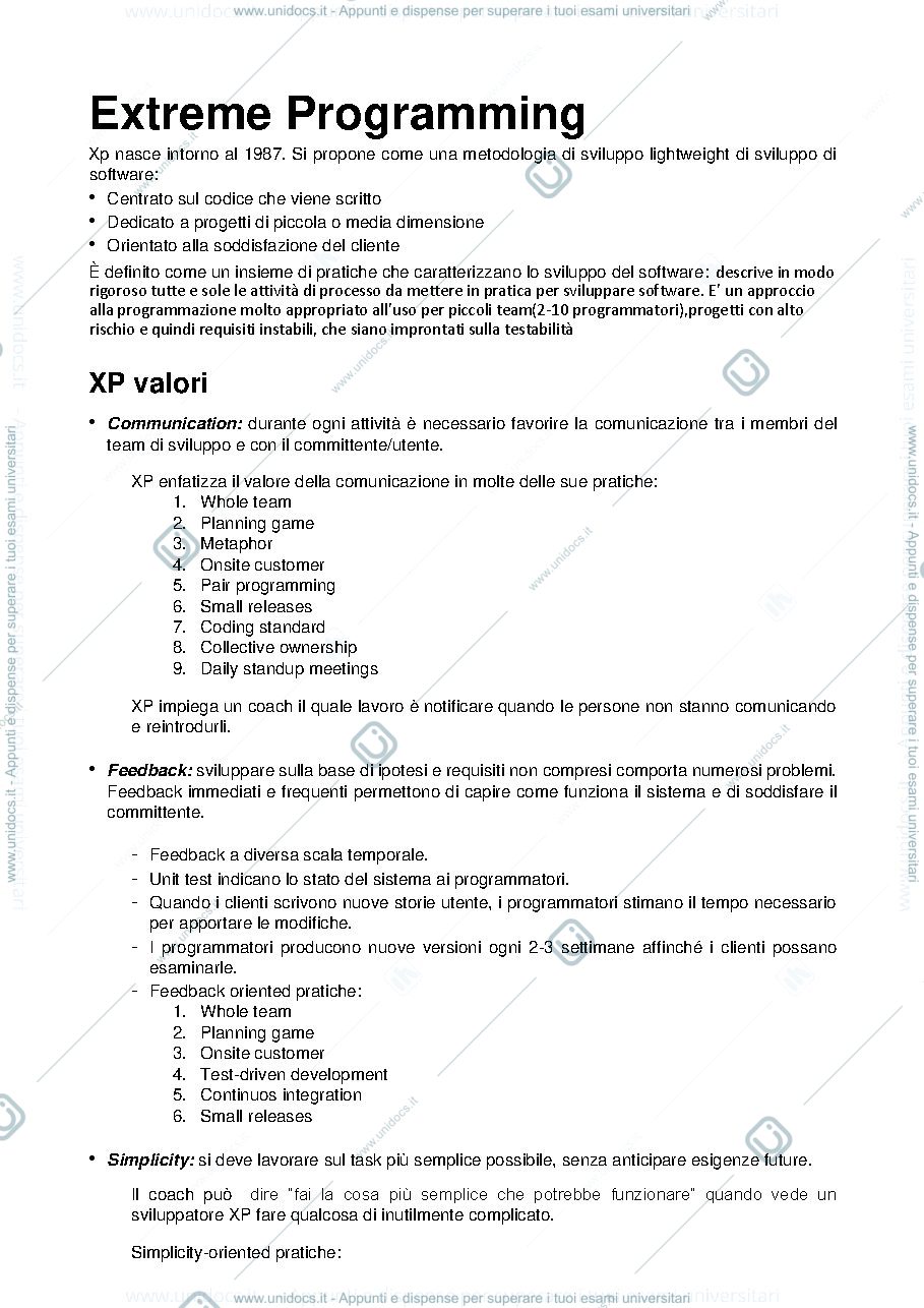 Anteprima pagina 1 — Extreme Programming