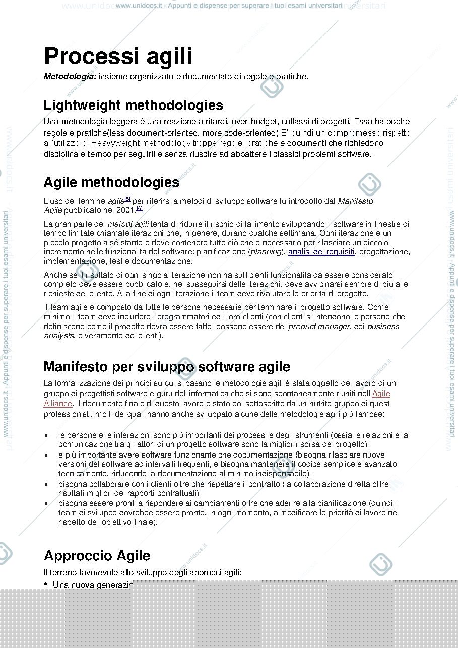 Anteprima pagina 1 — Processi Agili