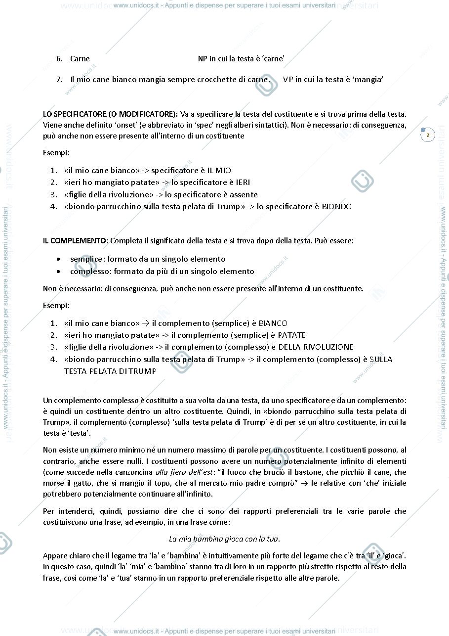 Anteprima pagina 2 — Appunti Syntax Sintassi