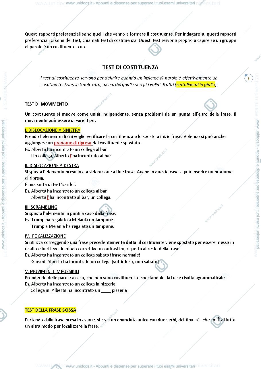Anteprima pagina 3 — Appunti Syntax Sintassi