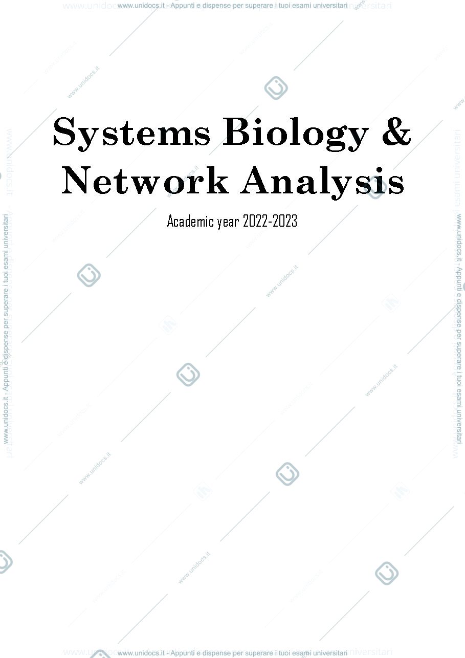Anteprima pagina 1 — sbobine system biology