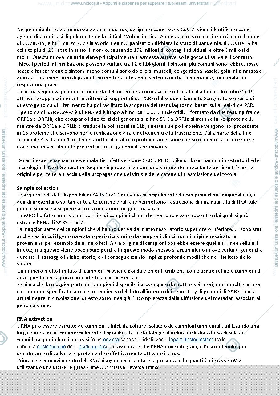 Anteprima pagina 1 — Scritto della presentazione per l'orale 