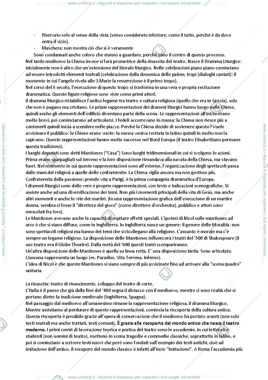 Anteprima pagina 2 — Teatro e Spettacolo Moderno e Contemporaneo I 