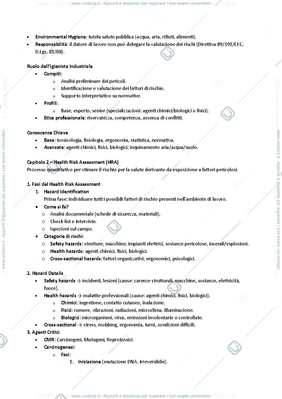 Anteprima pagina 2 — Riassunto Occupational Safety Cattaneo