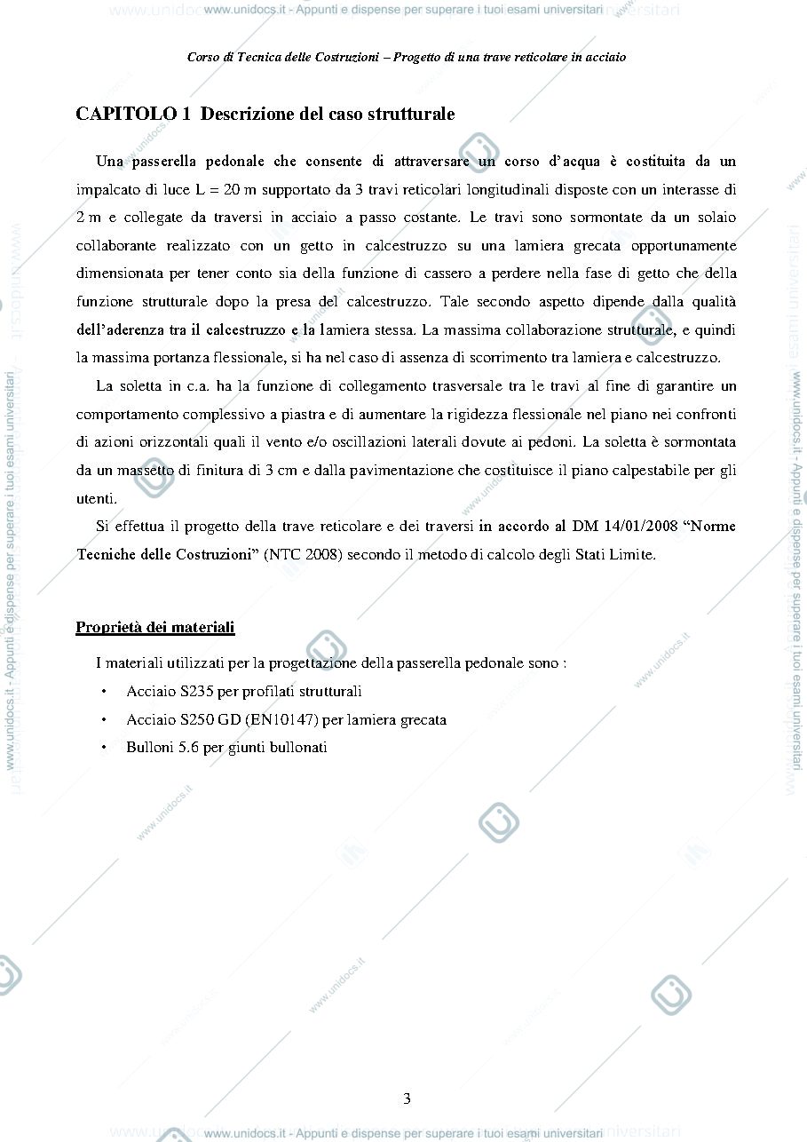Anteprima pagina 3 — Progetto Trave Reticolare