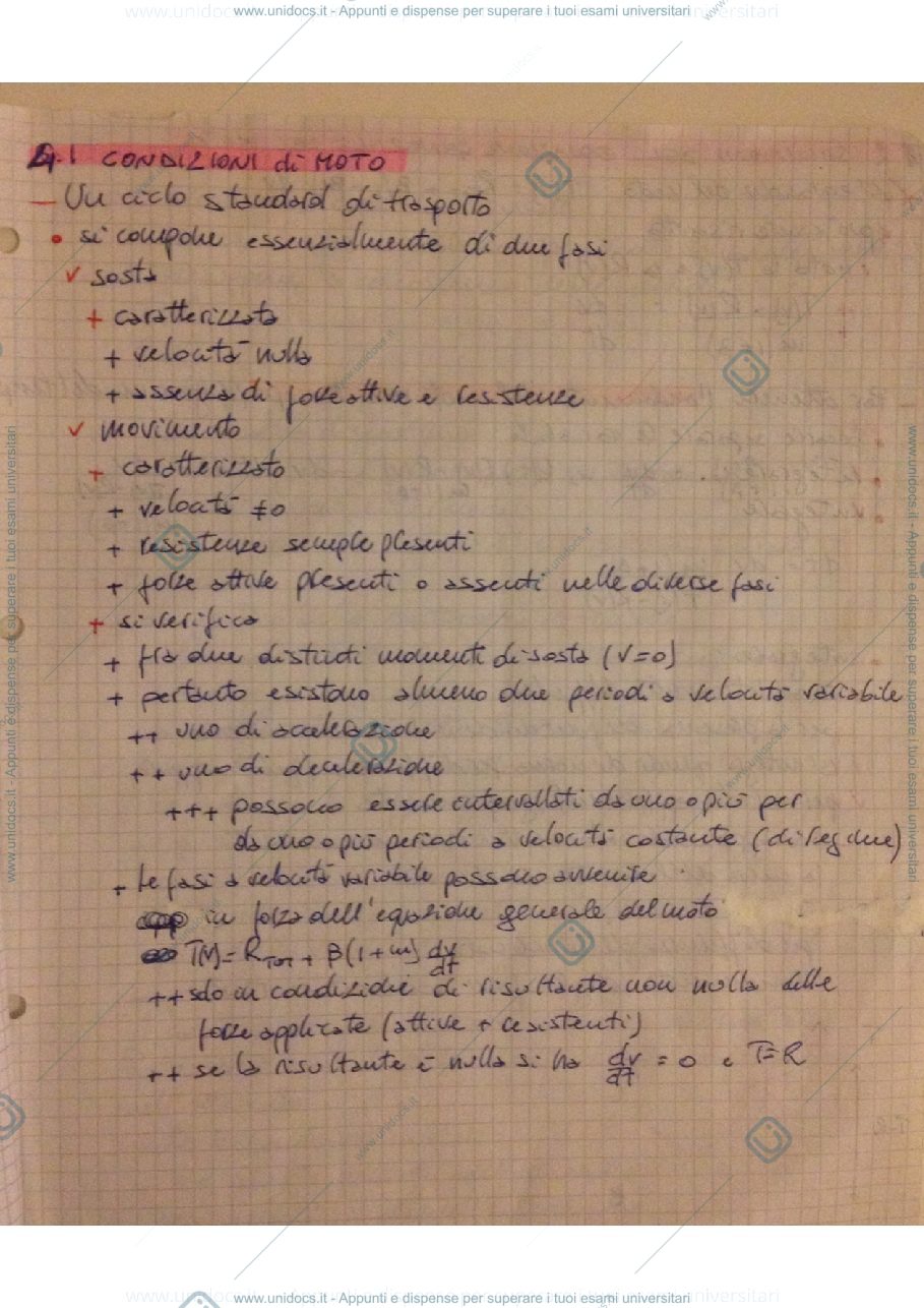 Anteprima pagina 1 — Appunti Diagramma elementare del moto