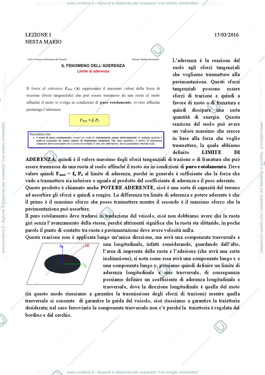 Anteprima pagina 1 — Tecnica ed economia dei trasporti 