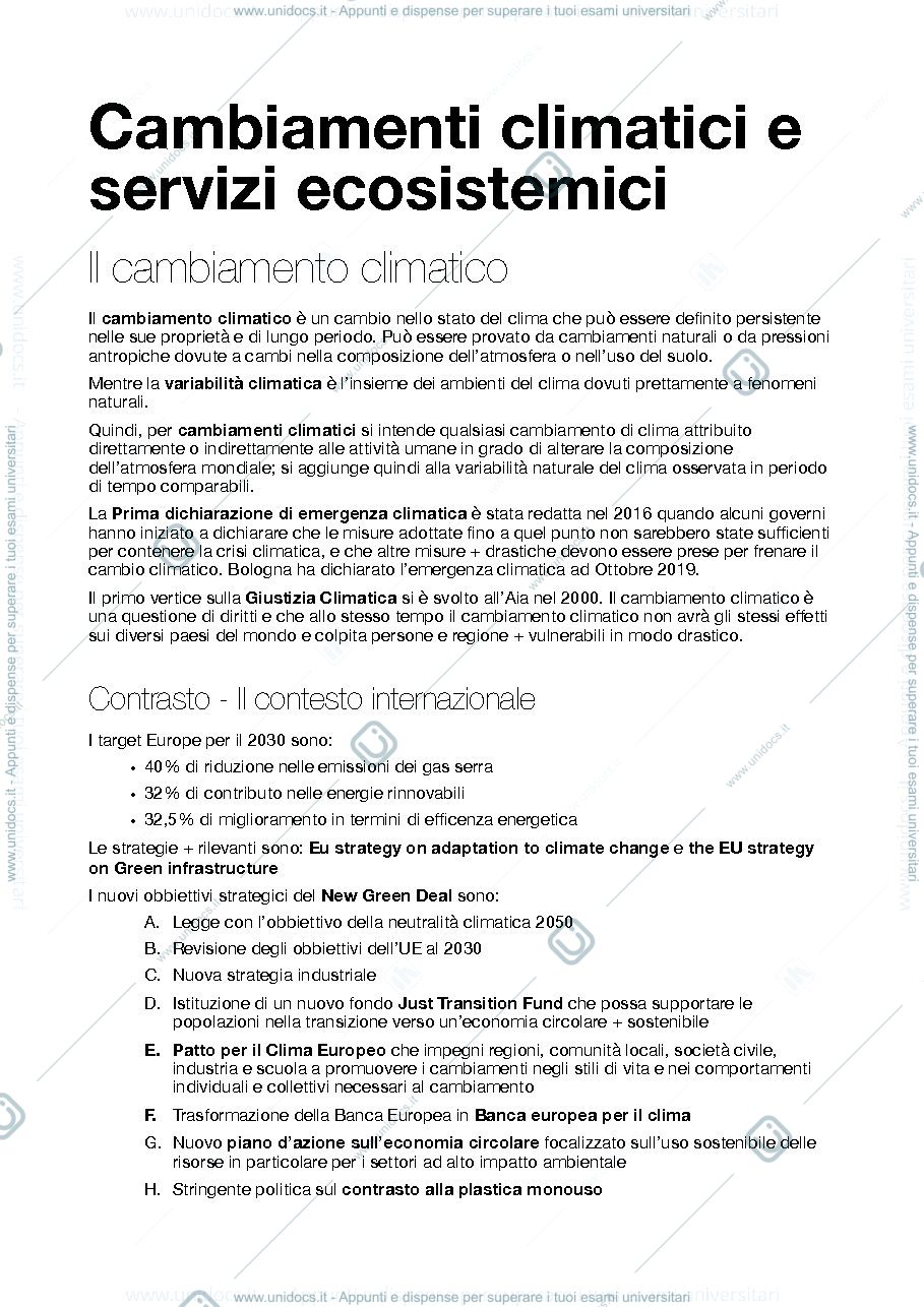 Anteprima pagina 1 — Cambiamenti Climatici