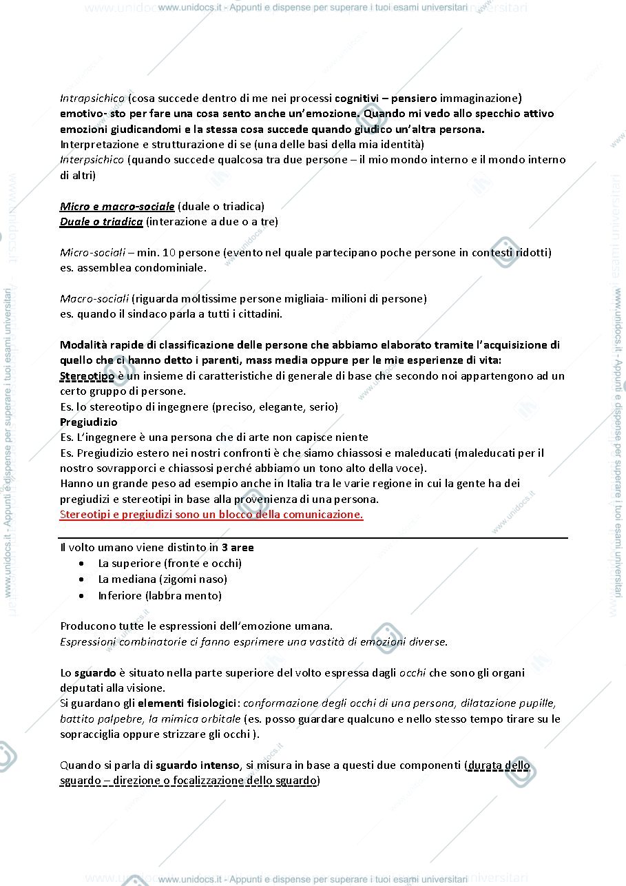 Anteprima pagina 2 — TECNICHE DI COMUNICAZIONE INTERPERSONALE - appunti