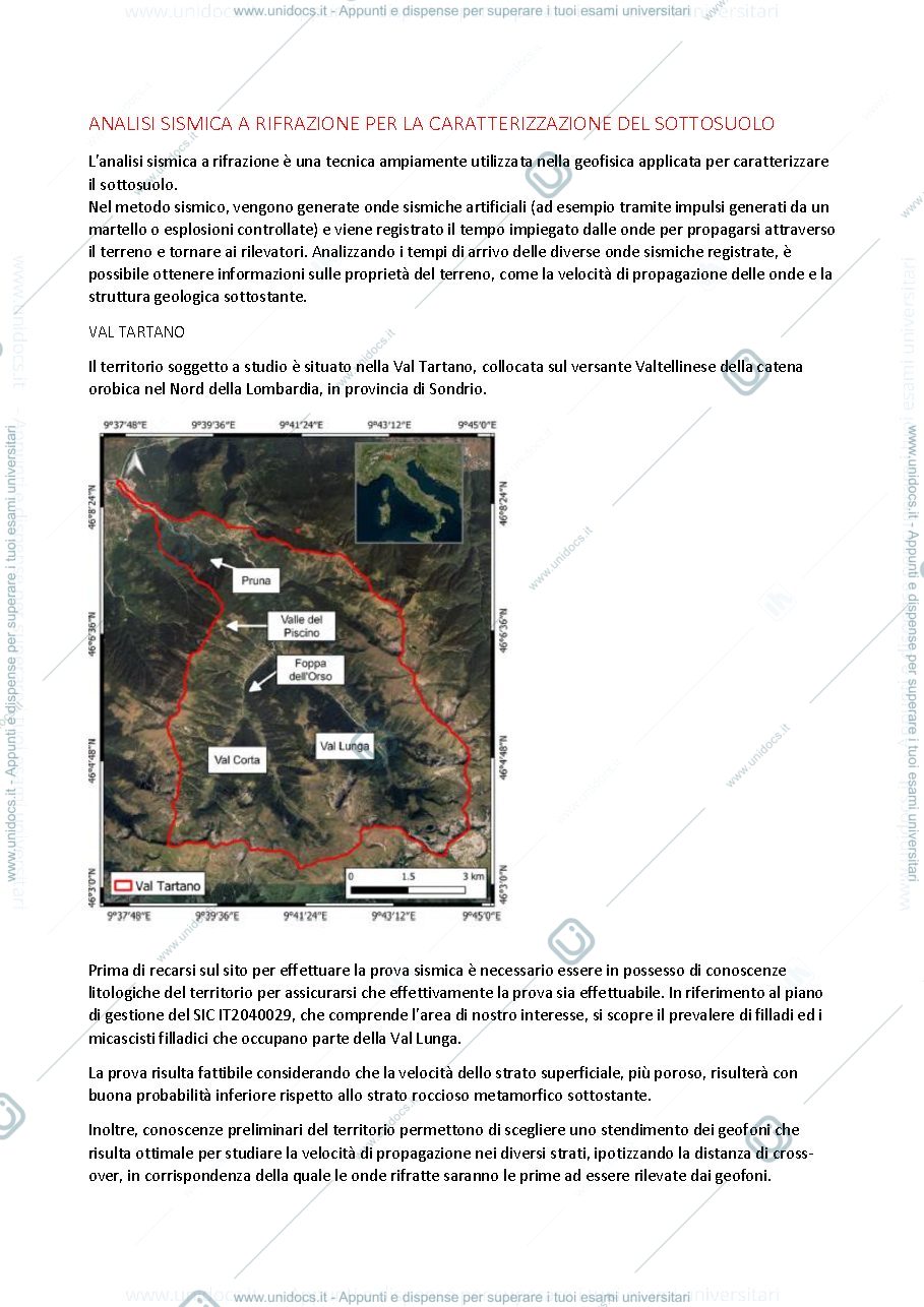 Anteprima pagina 1 — Analisi sismica nel sottosuolo 