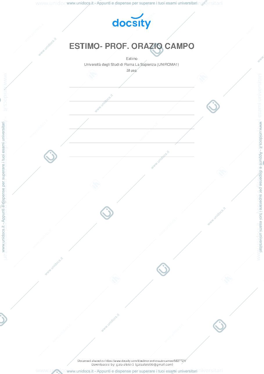 Anteprima pagina 1 — riassunto estimo
