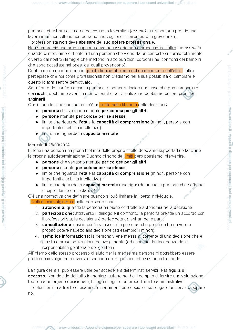 Anteprima pagina 4 — Appunti Tecniche e Metodologie del Servizio Sociale 2