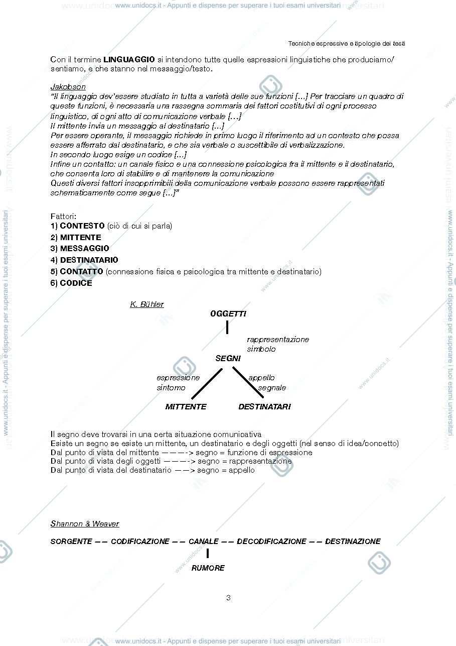 Anteprima pagina 3 — Tecniche Espressive e Tipologia dei Testi