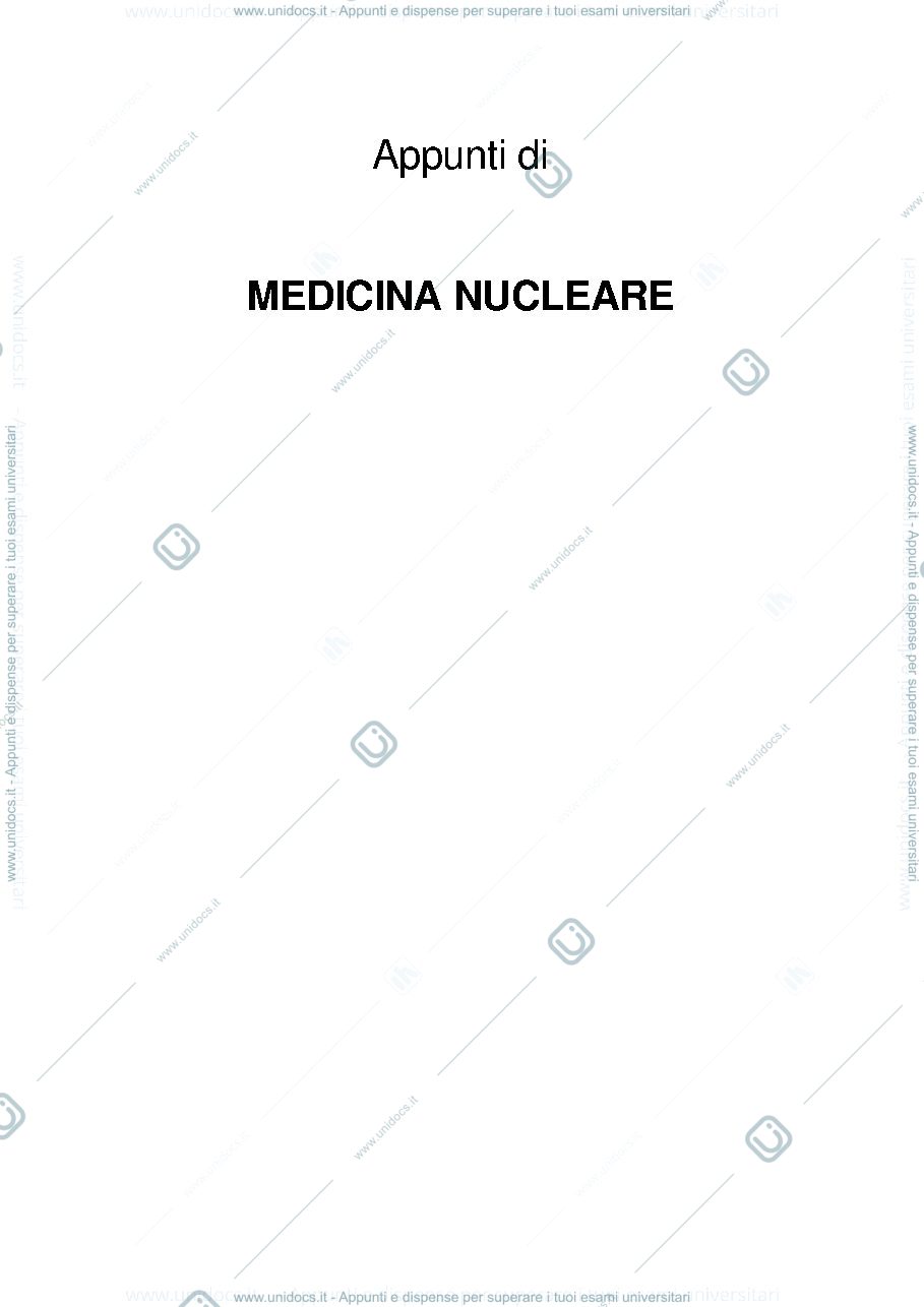 Anteprima pagina 1 — Appunti di medicina nucleare