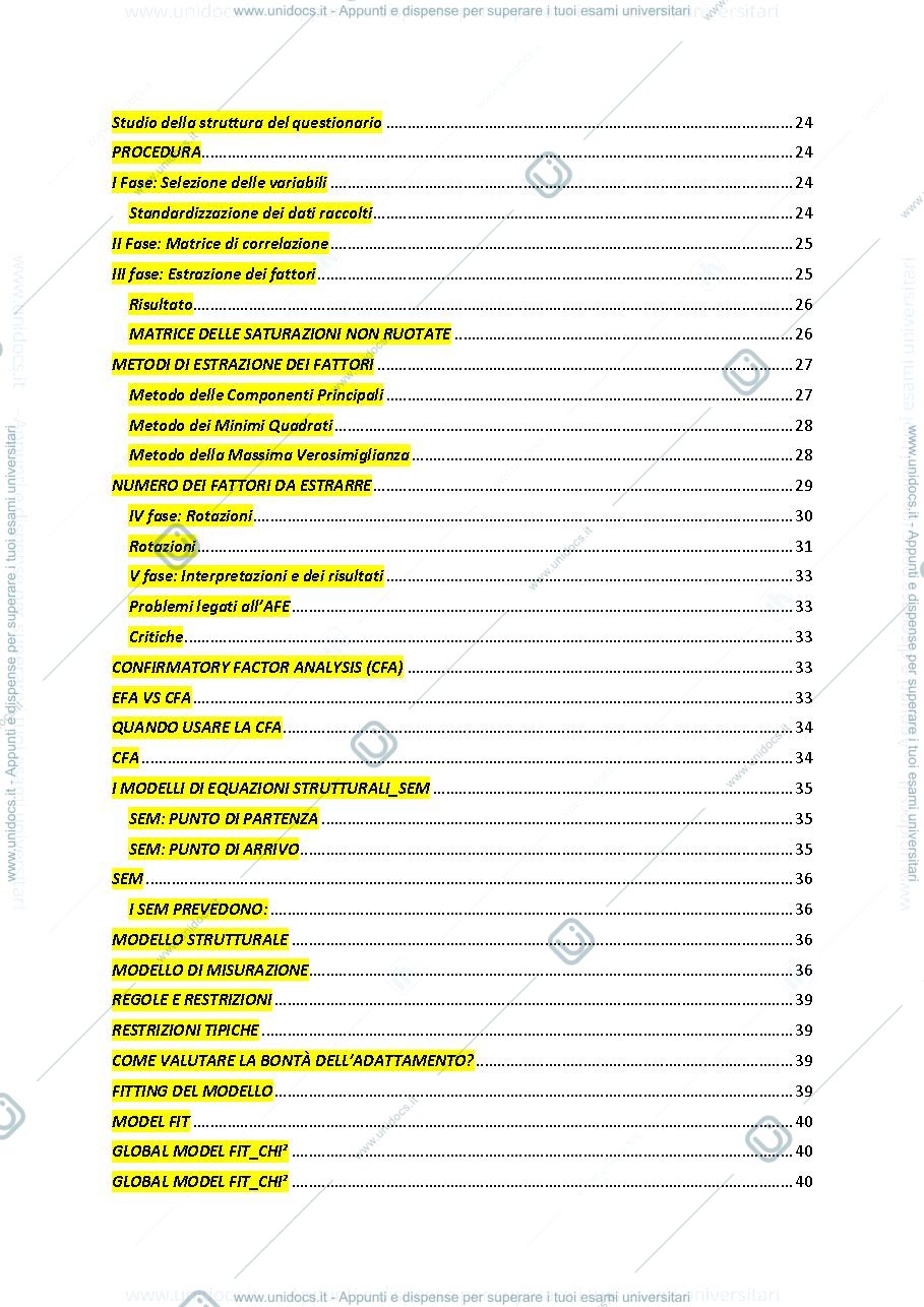 Anteprima pagina 2 — Tecniche psicometriche e di analisi dei dati modulo 2