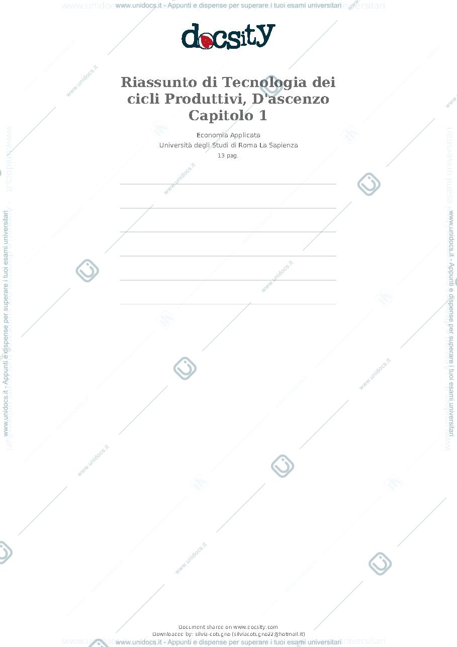 Anteprima pagina 1 — Appunti primo capitolo tcp