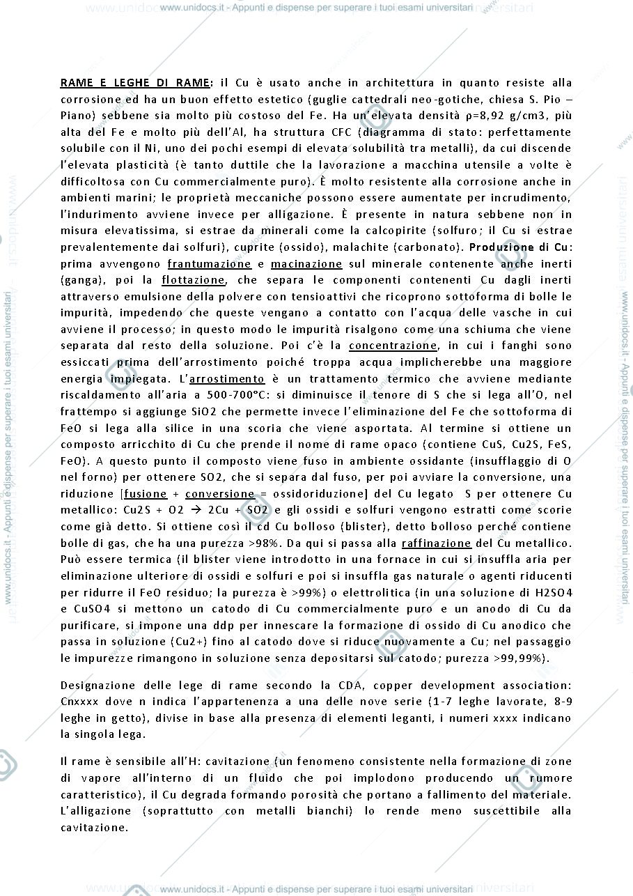 Anteprima pagina 1 — Appunti Tecnologia dei materiali (no modulo di chimica applicata)