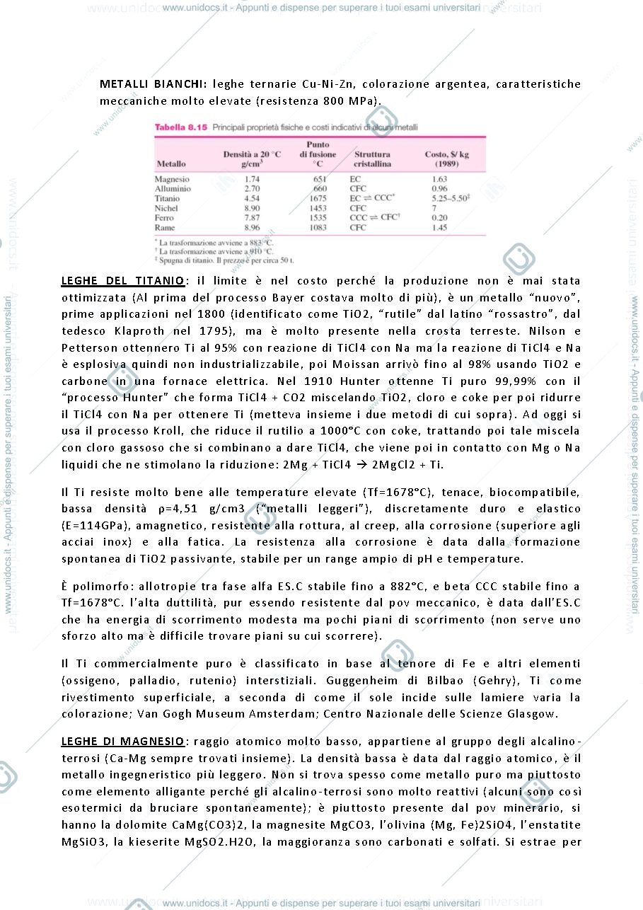 Anteprima pagina 3 — Appunti Tecnologia dei materiali (no modulo di chimica applicata)