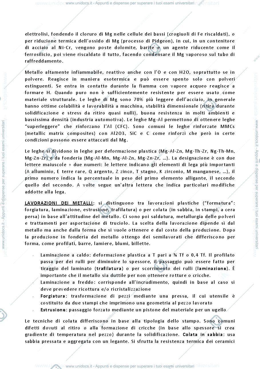 Anteprima pagina 4 — Appunti Tecnologia dei materiali (no modulo di chimica applicata)