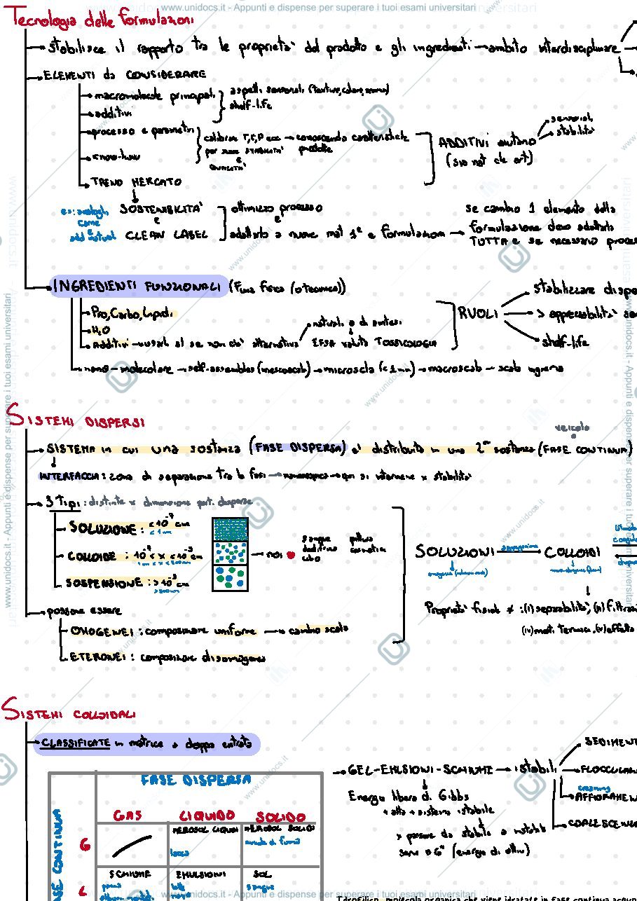 Anteprima pagina 1 — Schemi per esame tecnologia delle formulazioni 
