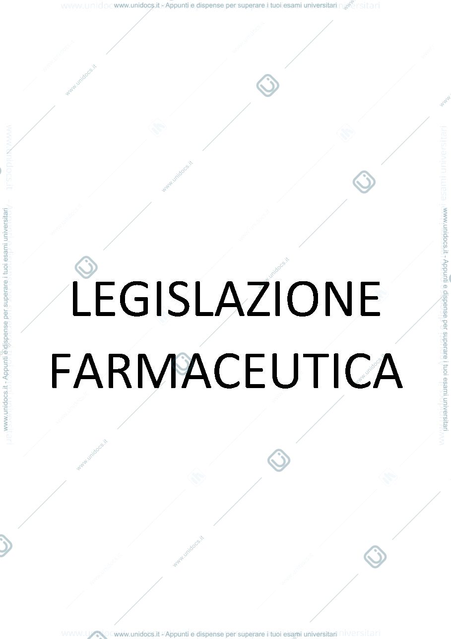 Anteprima pagina 1 — TECNOLOGIA E LEGISLAZIONE FARMACEUTICA