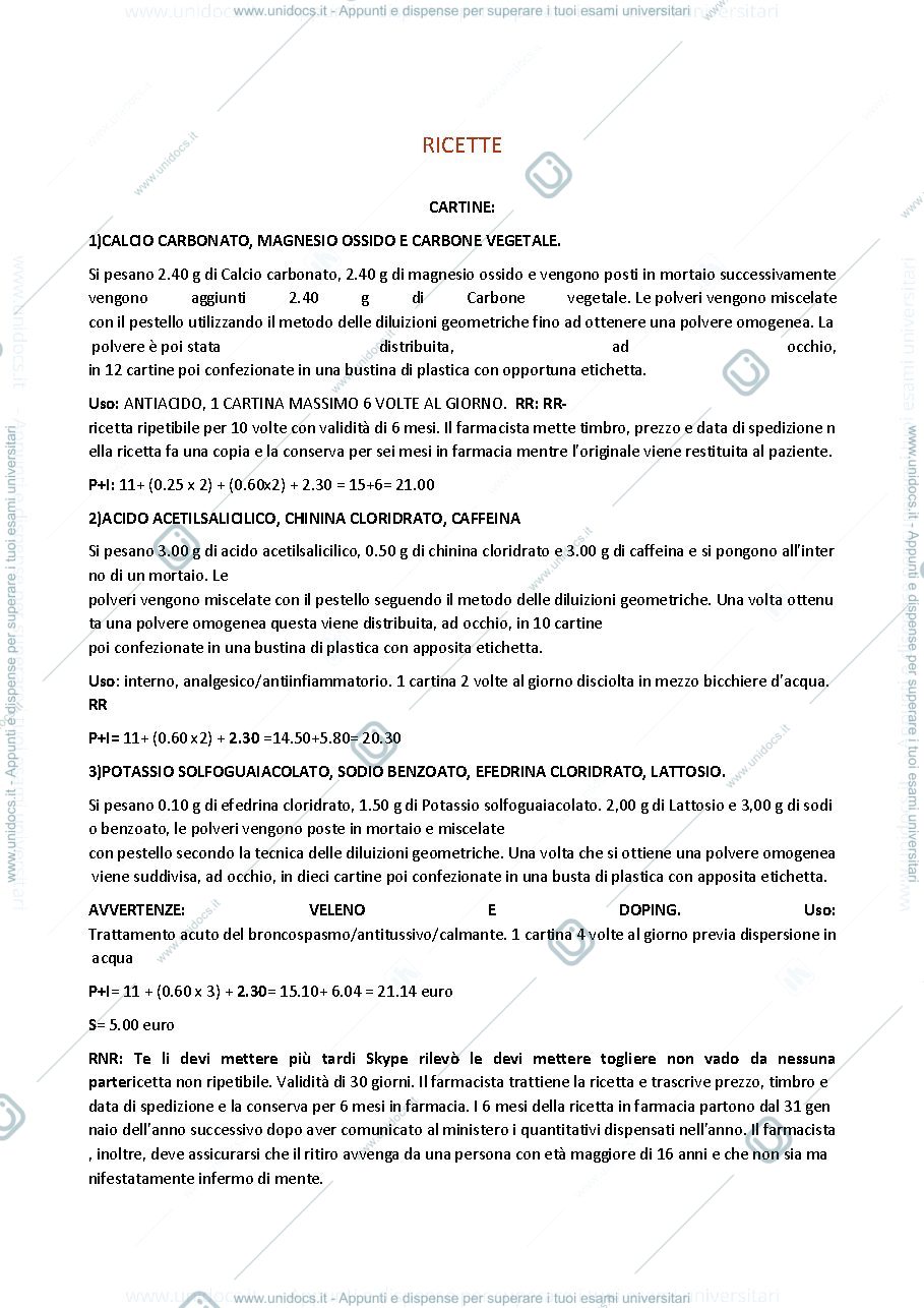 Anteprima pagina 1 — Ricette laboratorio galenico