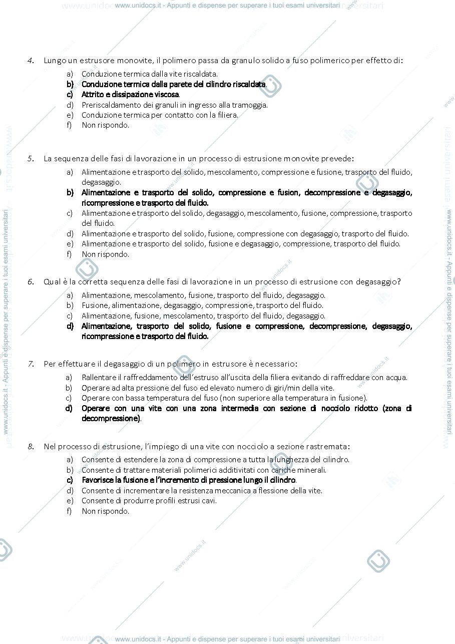 Anteprima pagina 2 — Domande d’esame materiali polimerici
