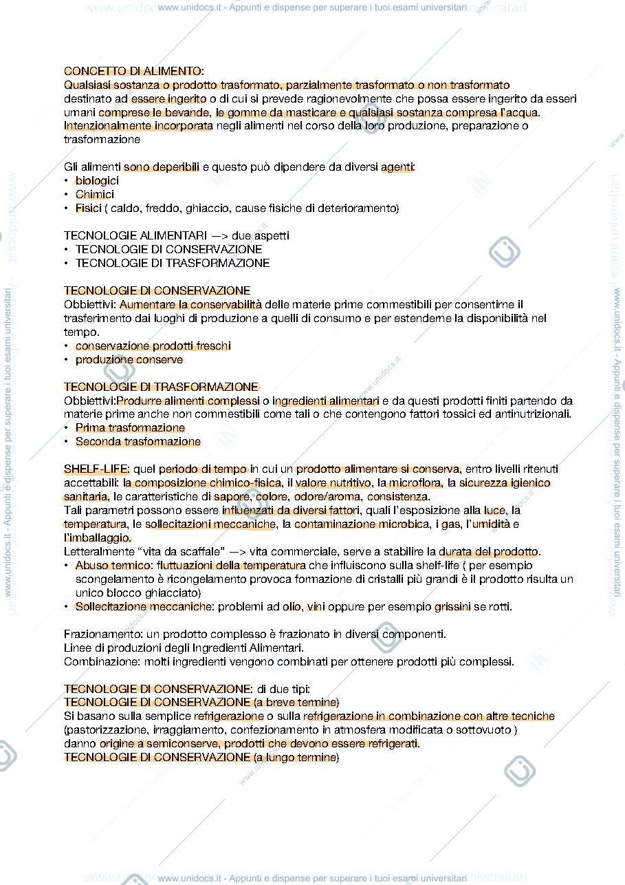 Anteprima pagina 1 — Tecnologie delle trasformazioni dei prodotti di origine vegetale