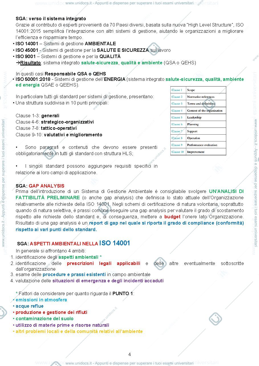 Anteprima pagina 4 — Appunti di tecnologie e certificazione ambientale M