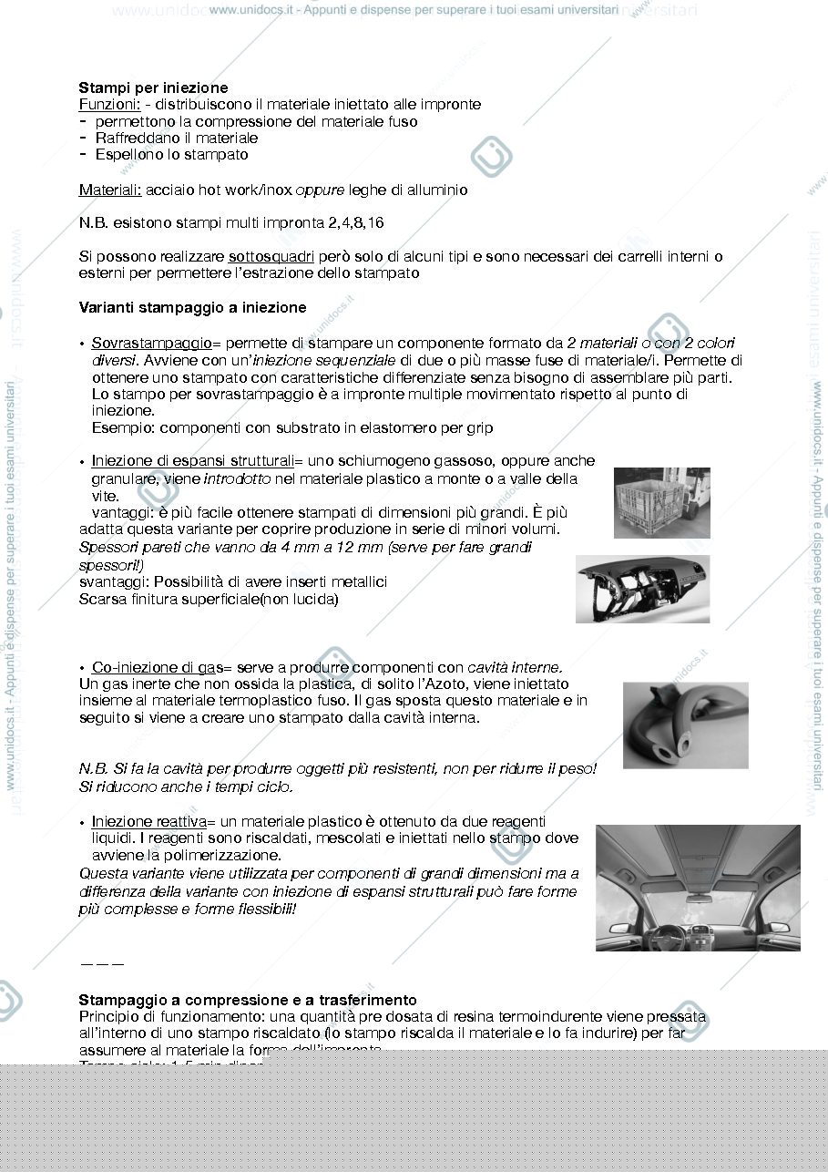 Anteprima pagina 2 — Appunti sui processi di produzione delle materie plastiche