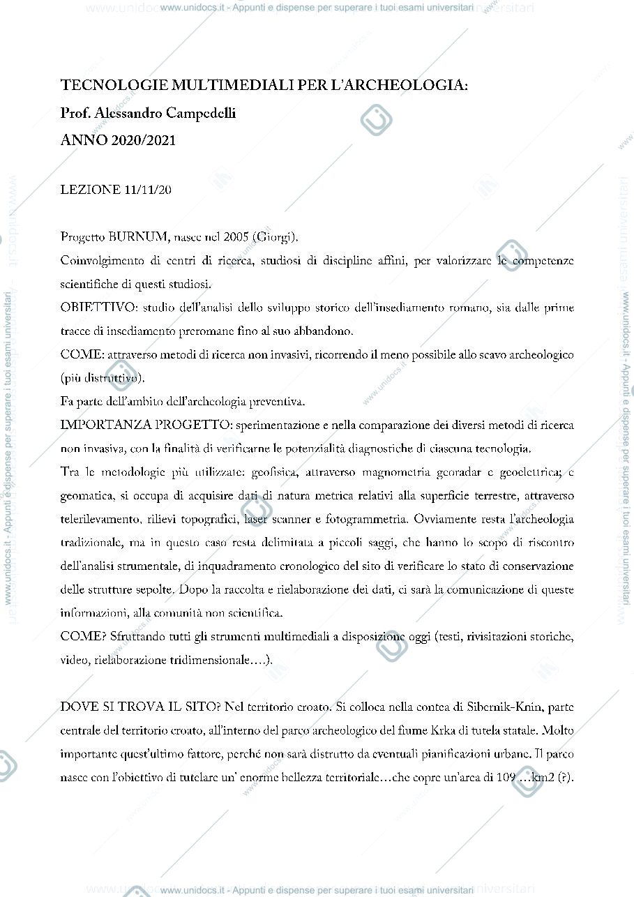 Anteprima pagina 1 — TECNOLOGIE MULTIMEDIALI PER L'ARCHEOLOGIA