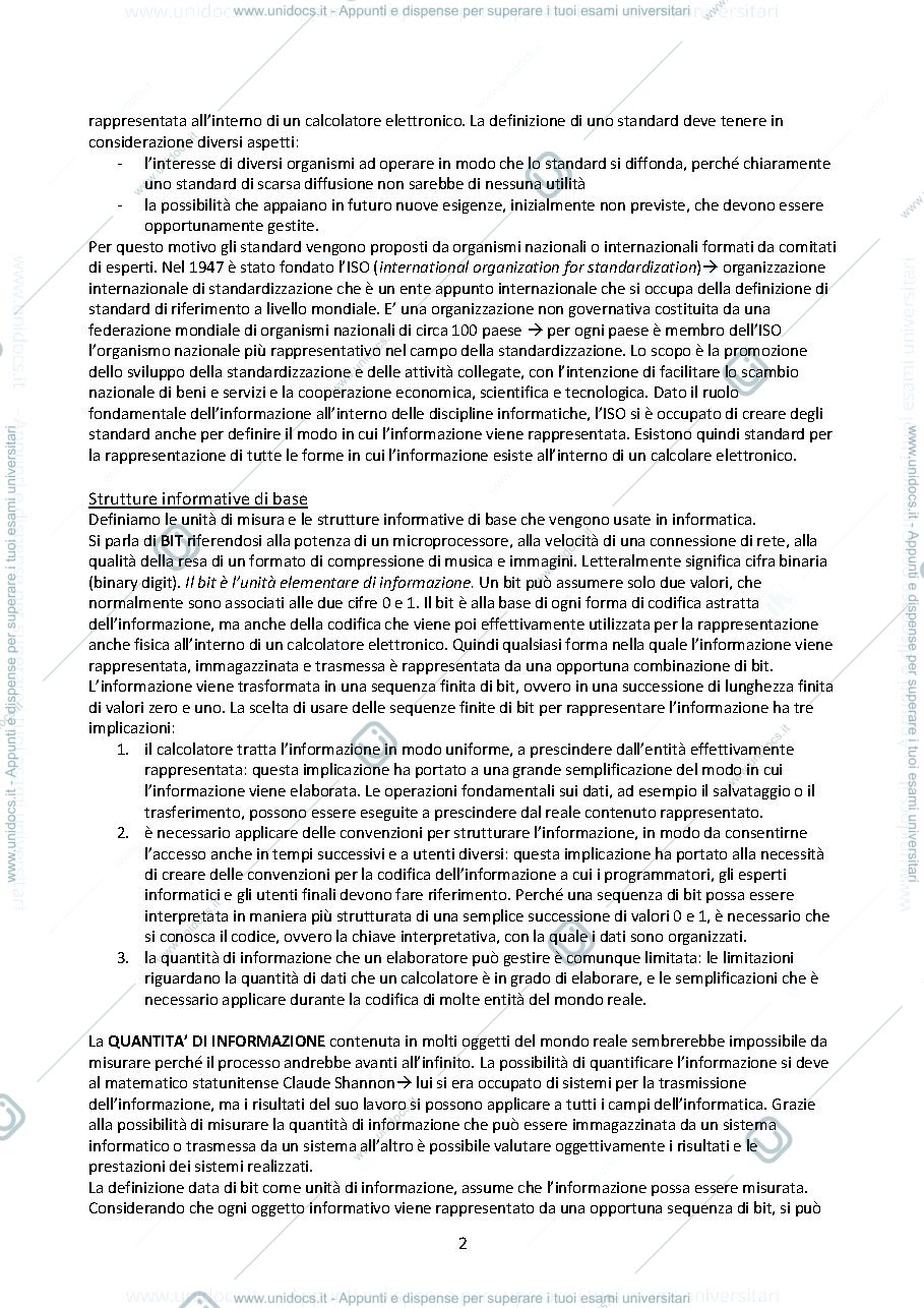 Anteprima pagina 2 — introduzione all'informatica 