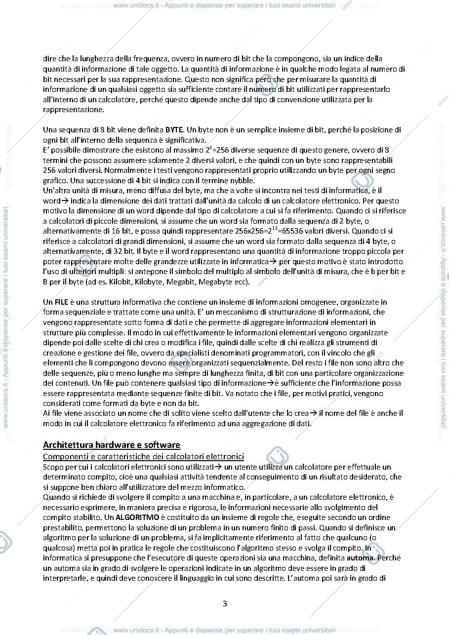 Anteprima pagina 3 — introduzione all'informatica 