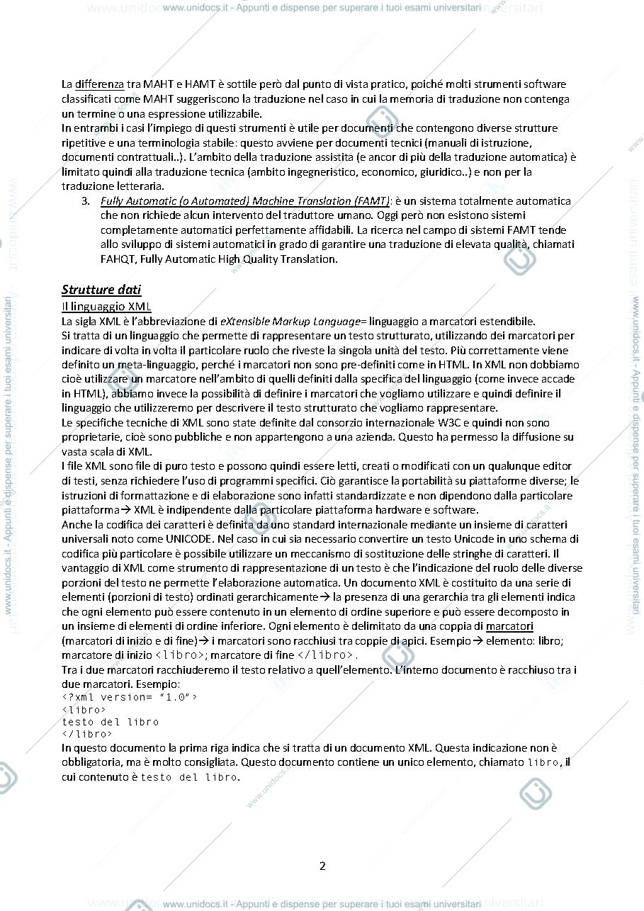 Anteprima pagina 2 — riassunti tecnologie per la traduzione 