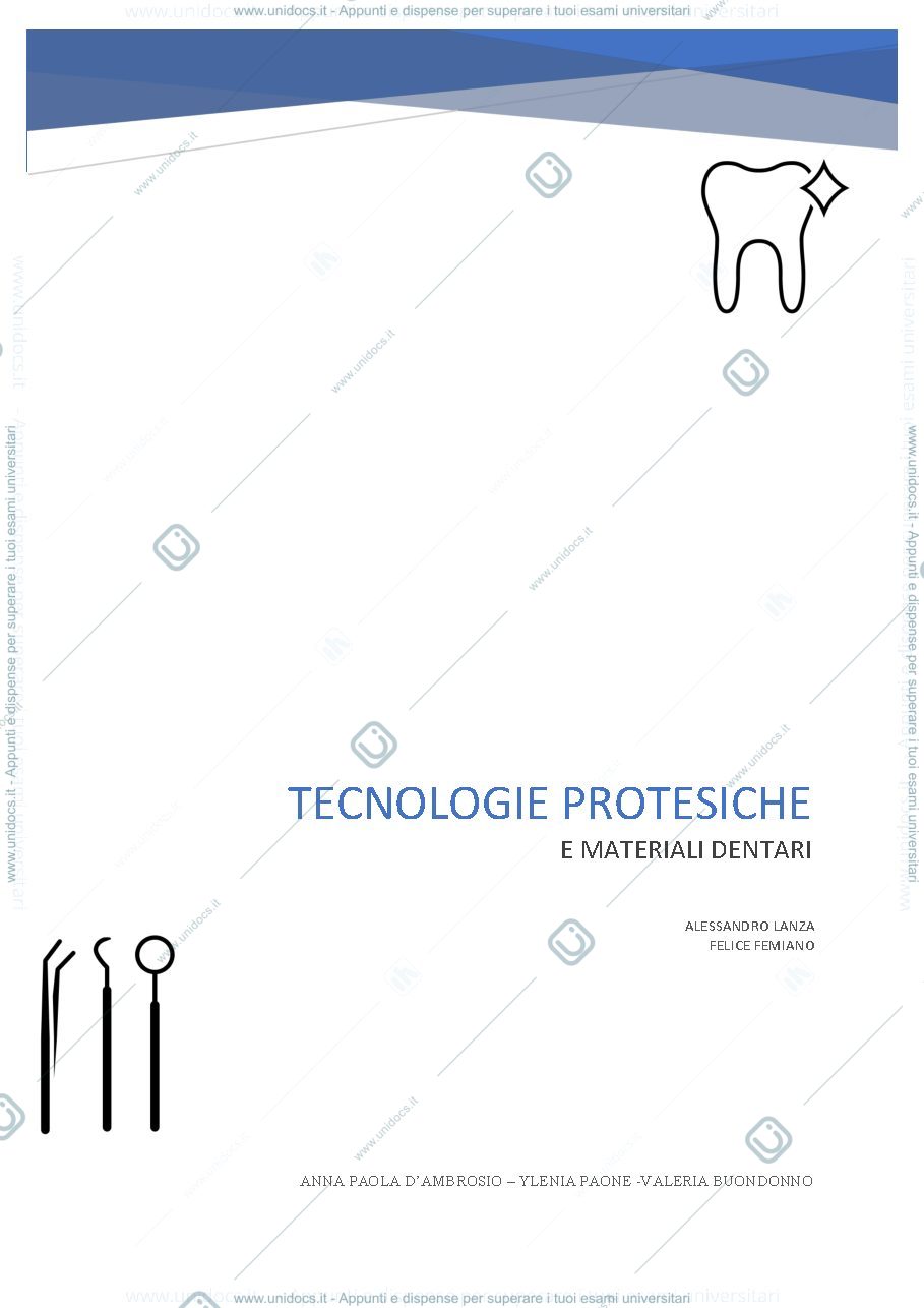 Anteprima pagina 1 — Tecnologie protesiche e di laboratorio