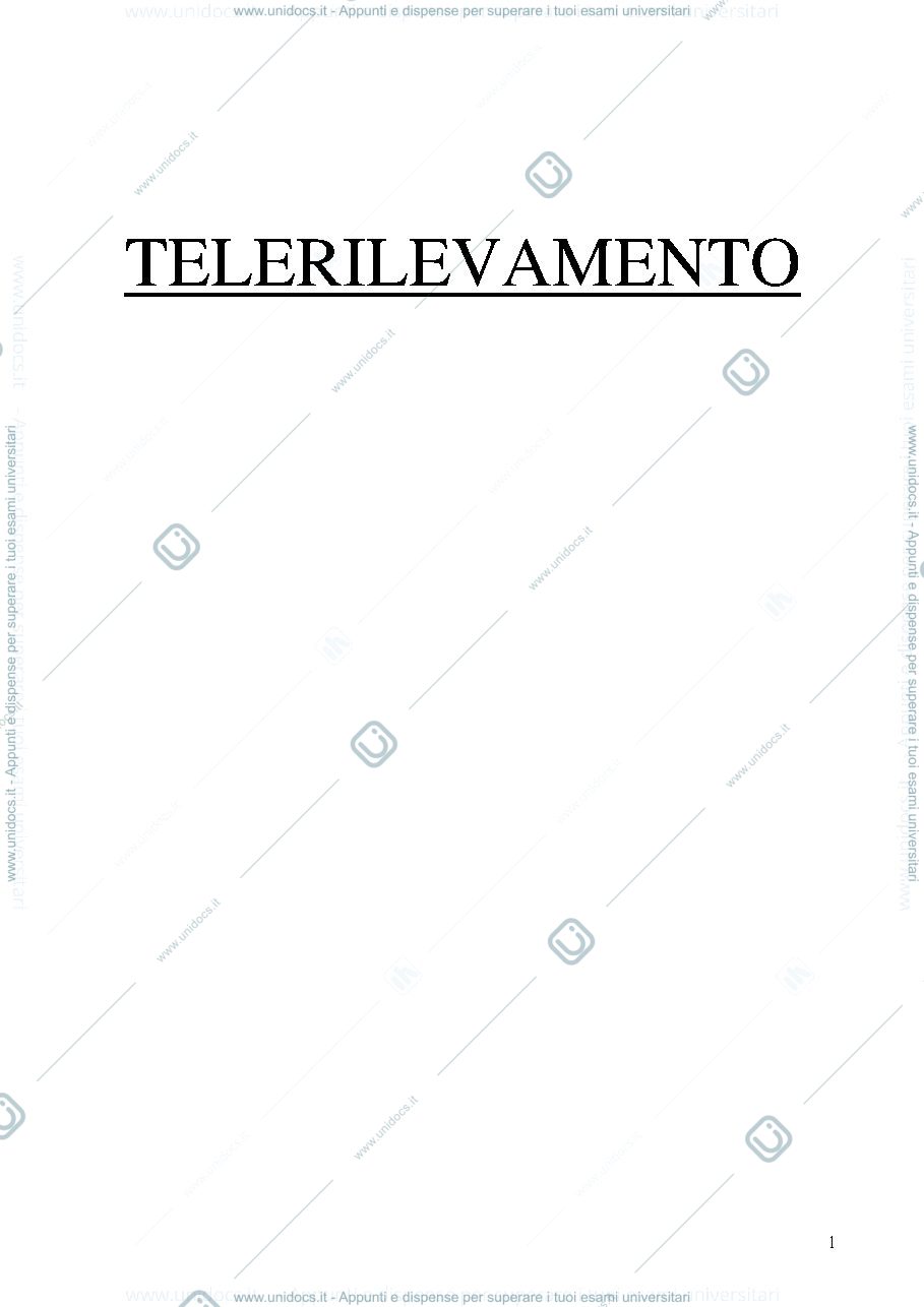 Anteprima pagina 1 — Telerilevamento - dispensa