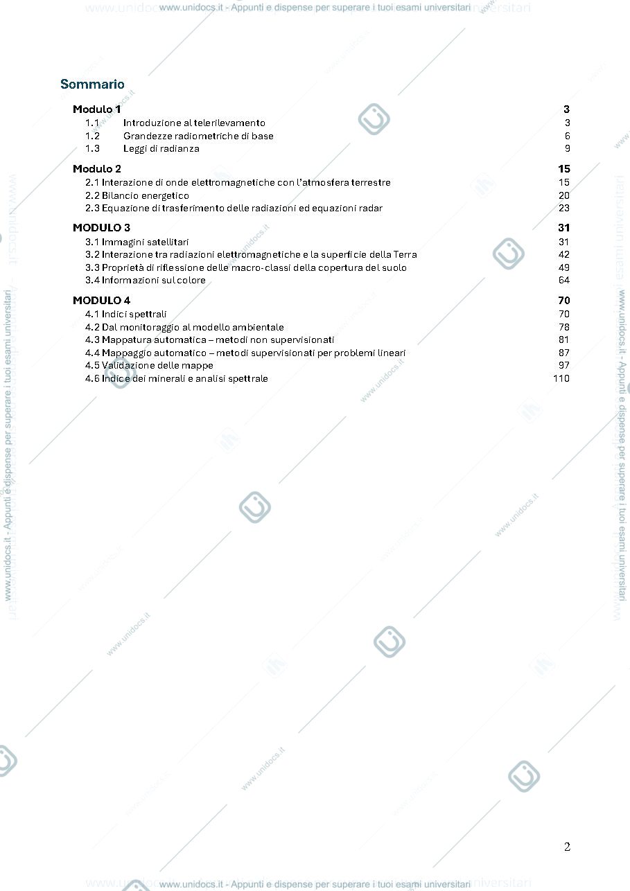 Anteprima pagina 2 — Telerilevamento - dispensa