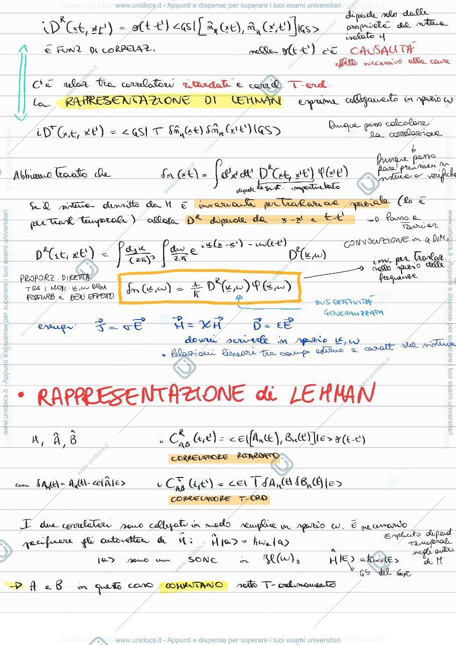 Anteprima pagina 2 — Teoria della risposta lineare