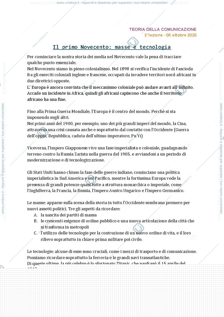 Anteprima pagina 1 — Il primo Novecento: masse e tecnologia 