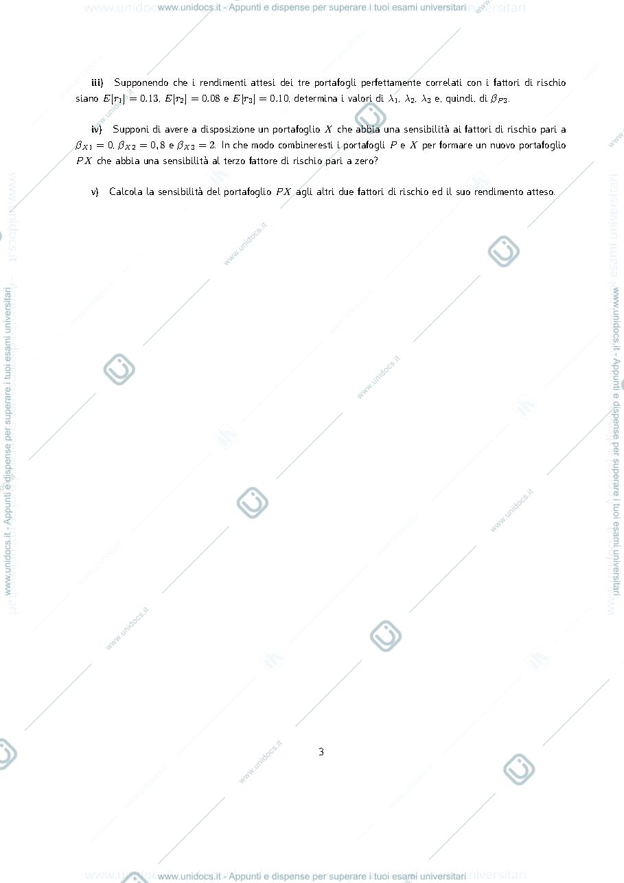 Anteprima pagina 3 — ESERCITAZIONE N° 3 - Teoria della finanza
