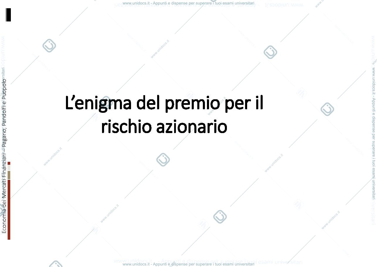 Anteprima pagina 1 — Enigma del premio per il rischio azionario 