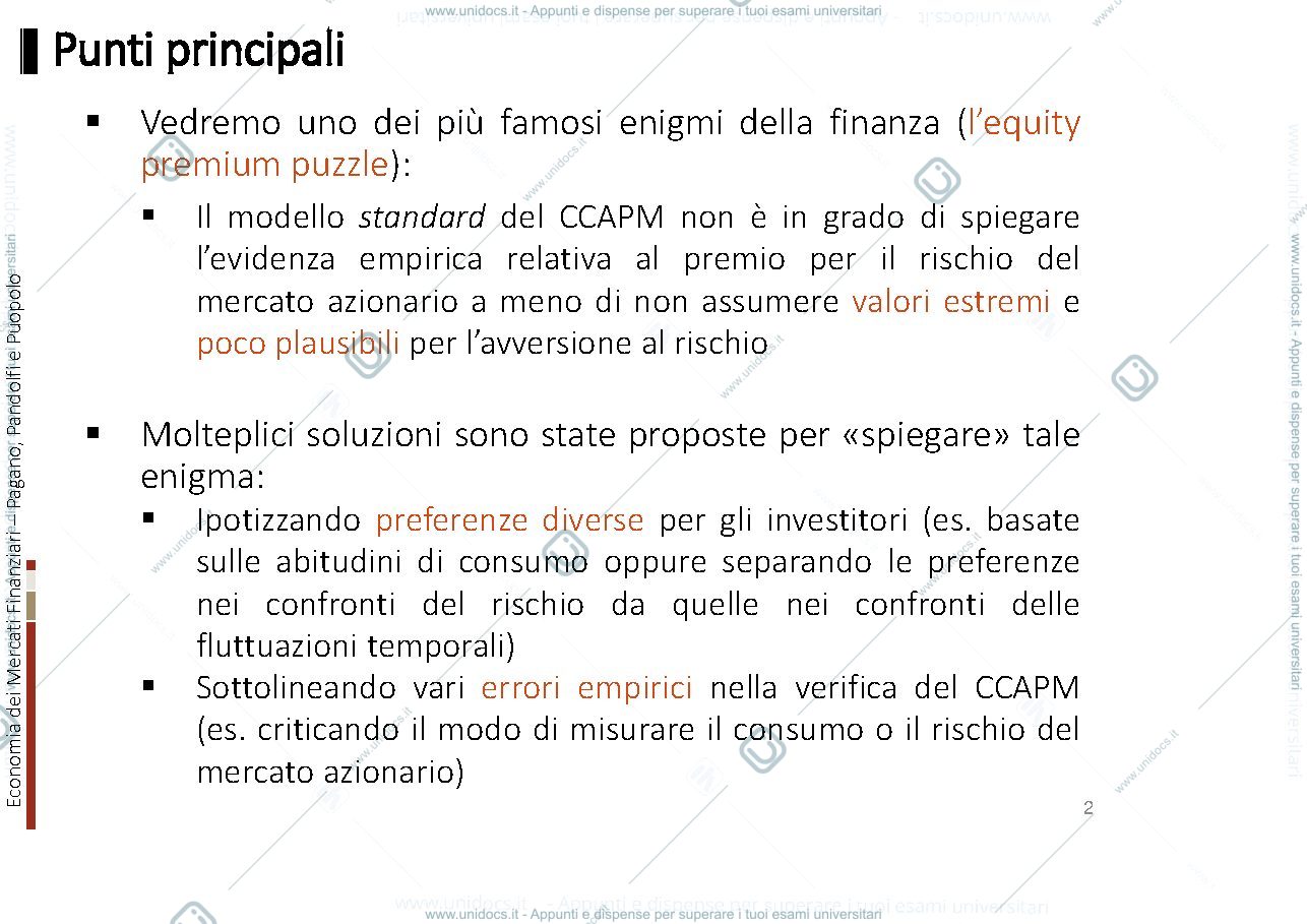 Anteprima pagina 2 — Enigma del premio per il rischio azionario 